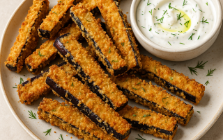 Crispy Eggplant Fries with Yogurt-Dill Dip