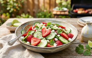 Strawberry Cucumber Cilantro Salad