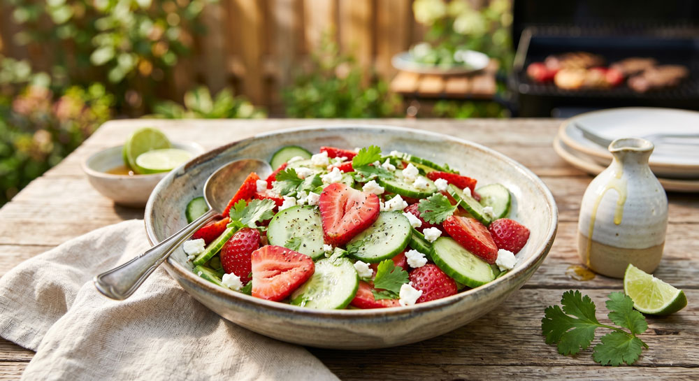 Strawberry Cucumber Cilantro Salad