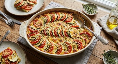Summer Zucchini and Tomato Gratin