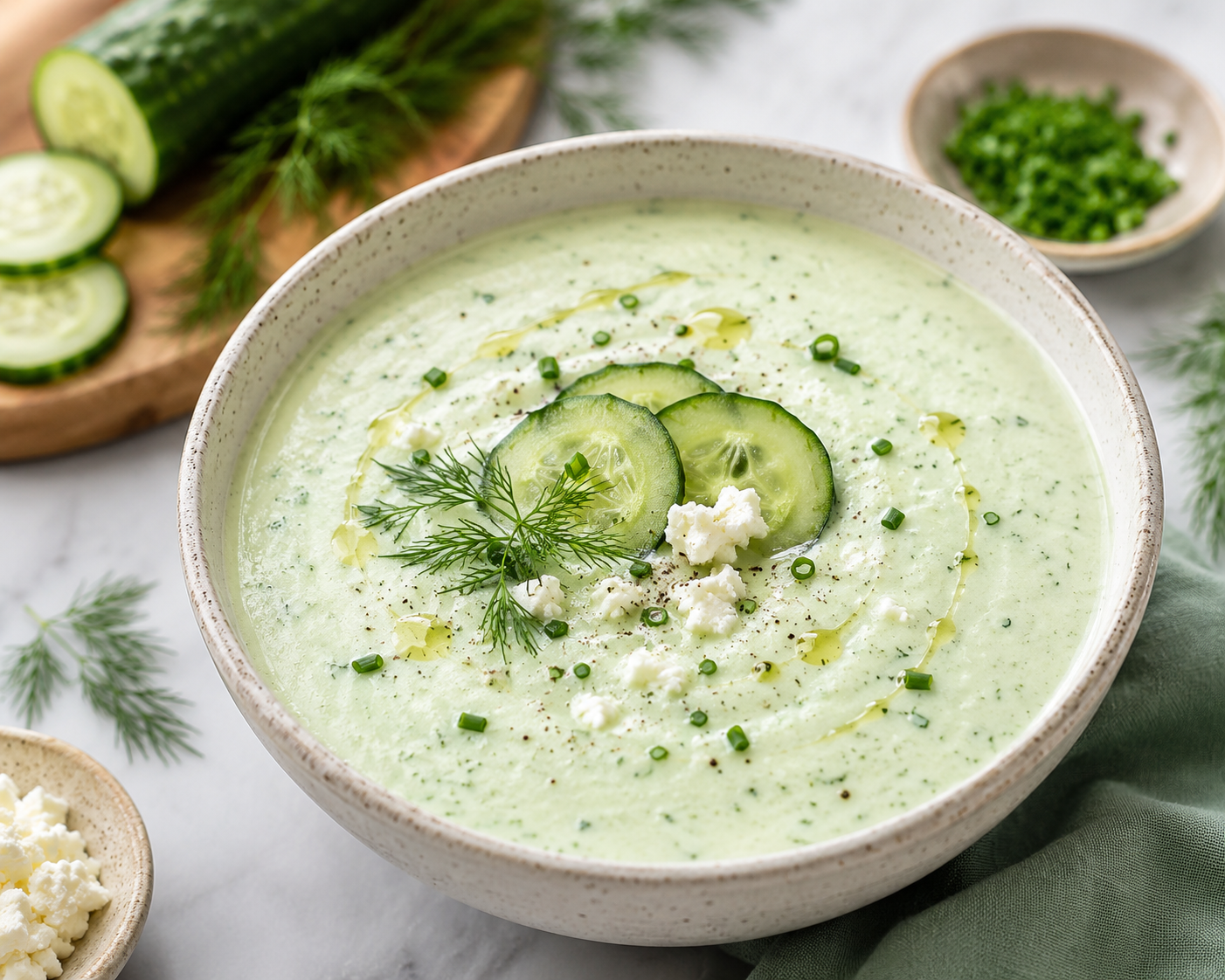 Chilled cucumber soup