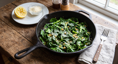 Garlic Parmesan Collard Greens