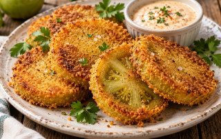 Crispy Fried Green Tomatoes with Herbs
