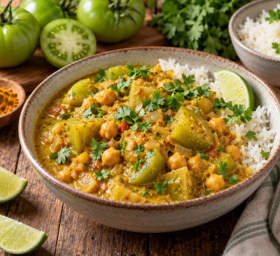 Rustic Green Tomato Curry Feast